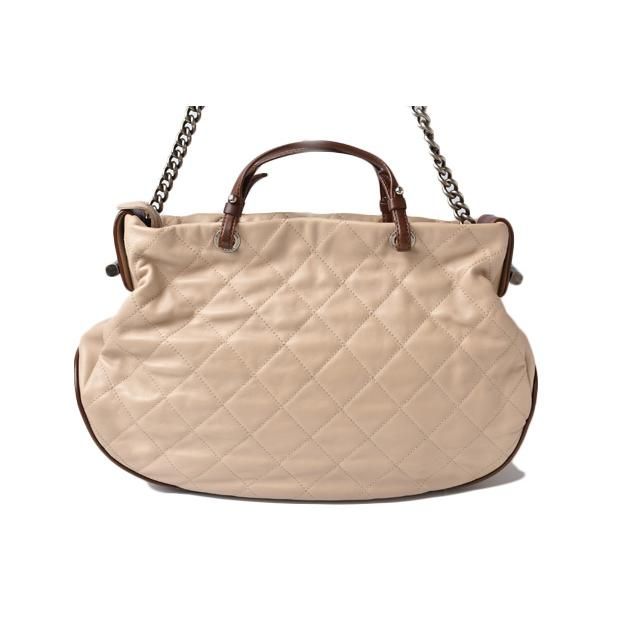 Chanel Tote Shoulder Bag 2-way Coco Mark Beige Brown
