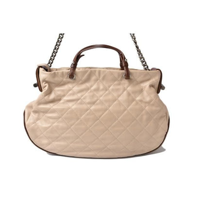 Chanel Tote Shoulder Bag 2-way Coco Mark Beige Brown