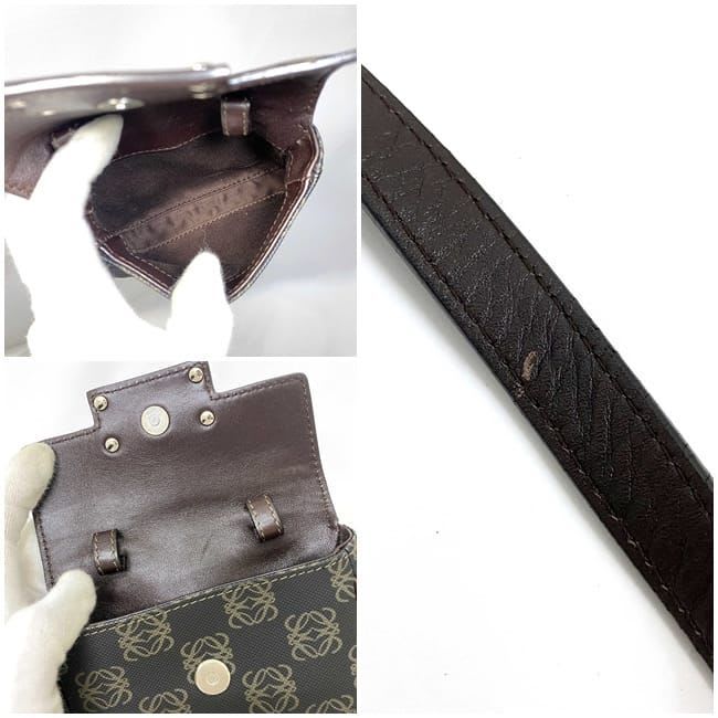 Loewe Shoulder Bag Gray Brown Anagram with Pouch