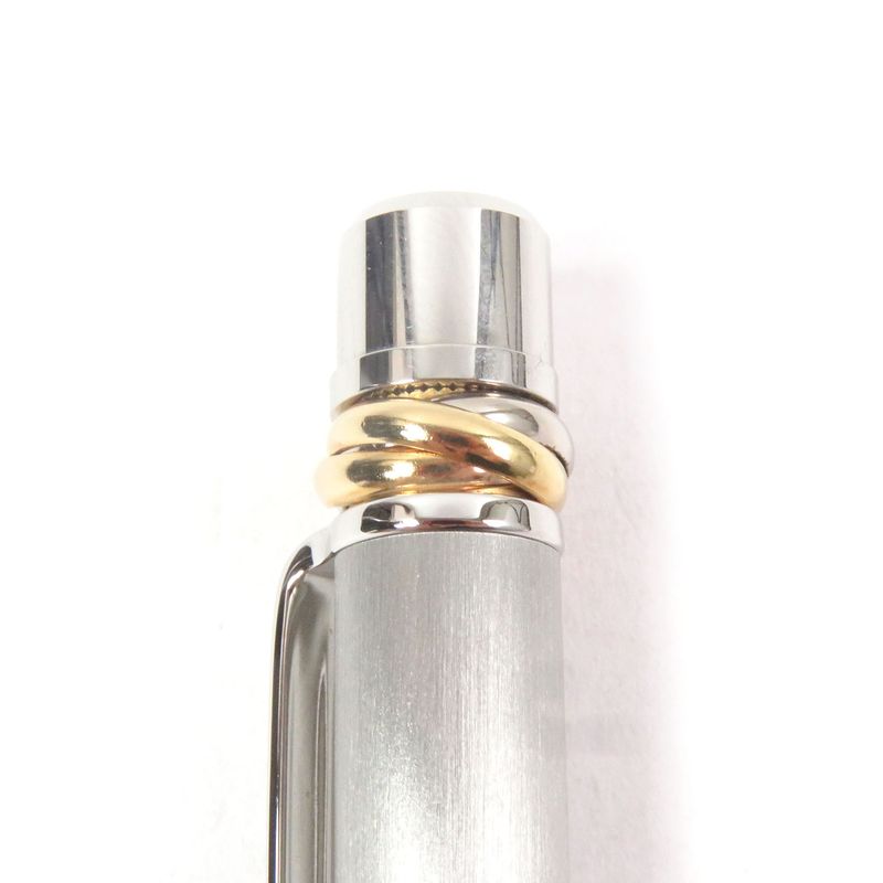 Cartier Trinity Hairline Twist Ballpoint Pen Silver With Box And Case Made In