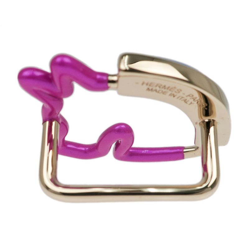 Hermes Scarf Ring Cheval Neon Cheval Pink Purple Blue Gold Hardware