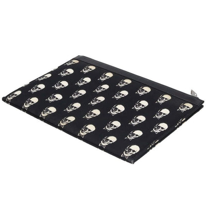 Saint Laurent Paris 397294 Skull Print Leather Cutout Canvas Clutch Bag Men's