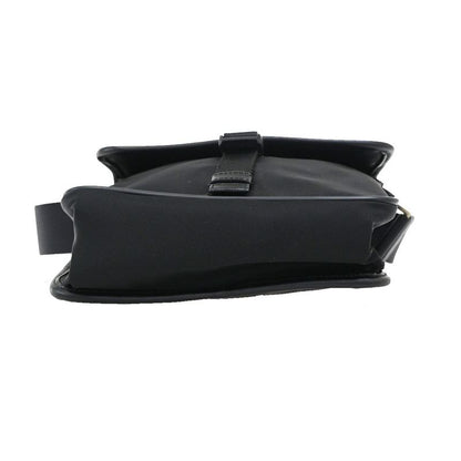 Prada Shoulder Bag Tessuto Nylon Leather Black Silver 87ka852