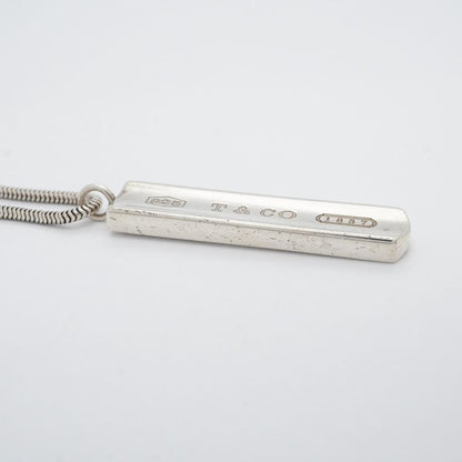 Tiffany & Co Necklace Narrow Bar 925 Silver Ladies