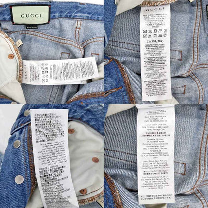 Gucci Denim Pants Pomme Apple 22 Size Blue 502802 Pants Ladies Women's