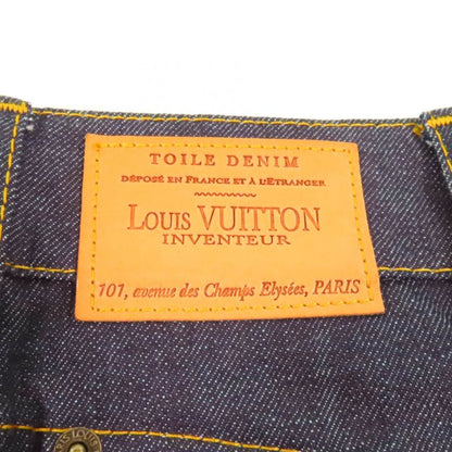 Louis Vuitton Leather Monogram With Logo Patch Flower Stitch Design Denim