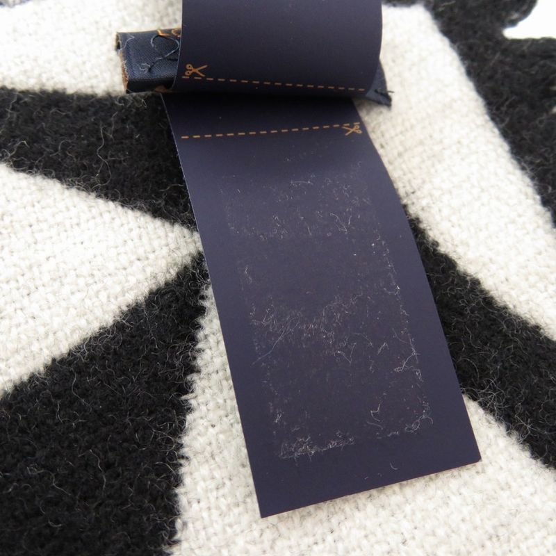 Louis Vuitton Flight Mode LV Medallion M79212 Wool Black White Scarf LV 1094