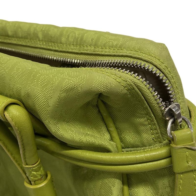 Dior/christian Dior Handbag Trotter Light Green Ribbon Leather