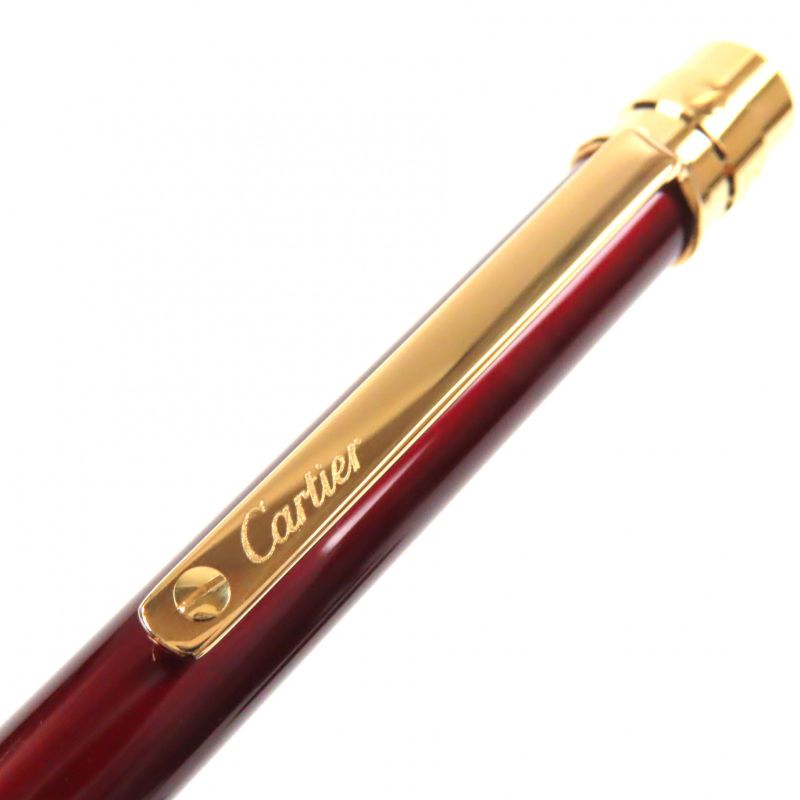 Cartier Santos De Cartier Ballpoint Pen With Logo Engraving Twist Closure
