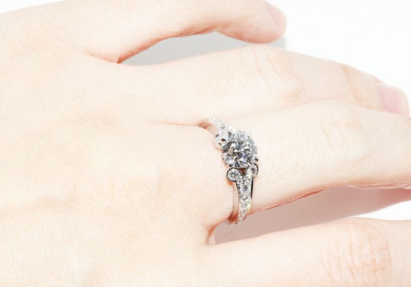 Cartier Ring Pt950 Diamond 115ct (e-vs1-verygood-none) Pavé Diamond Ballerina