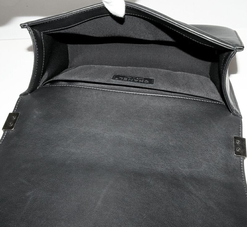 Chanel Shoulder Bag Boy Chanel Chain Shoulder Bag Lambskin Black Antique Silver