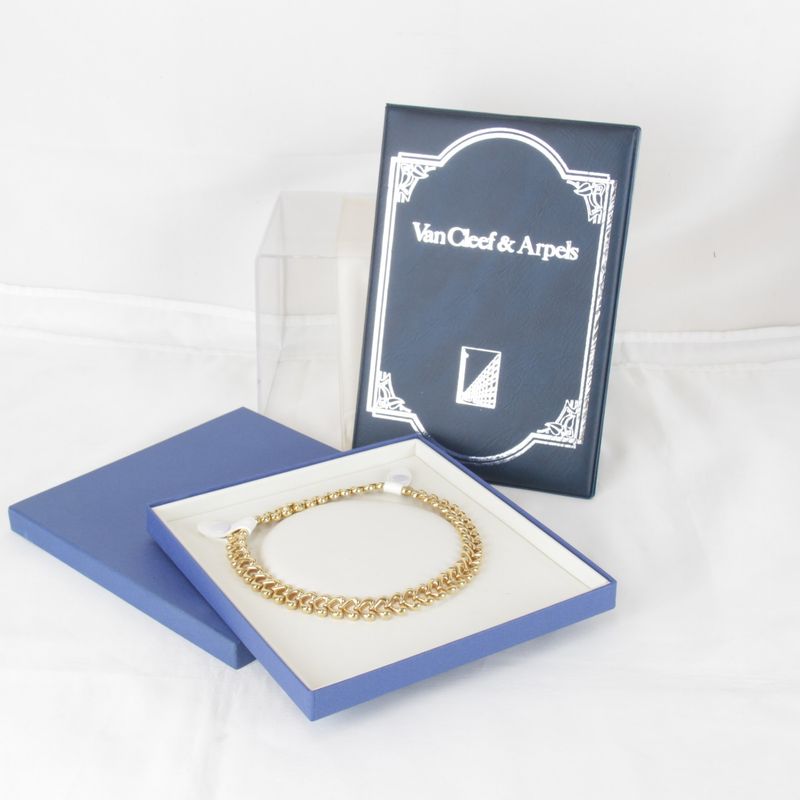 18K Van Cleef & Arpels Heart Link Choker Necklace With Certificate Of