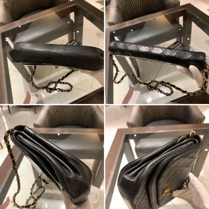 ◎authentic Chanel Half Moon Shoulder Bag Black