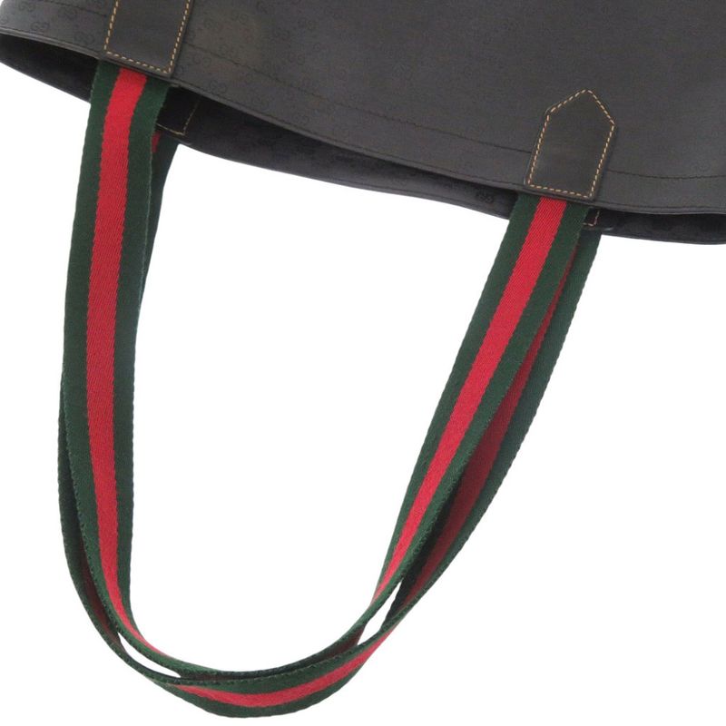 Gucci Old Gucci Sherry Line Micro GG 002-63-0048 PVC Black Tote Bag Black 0769