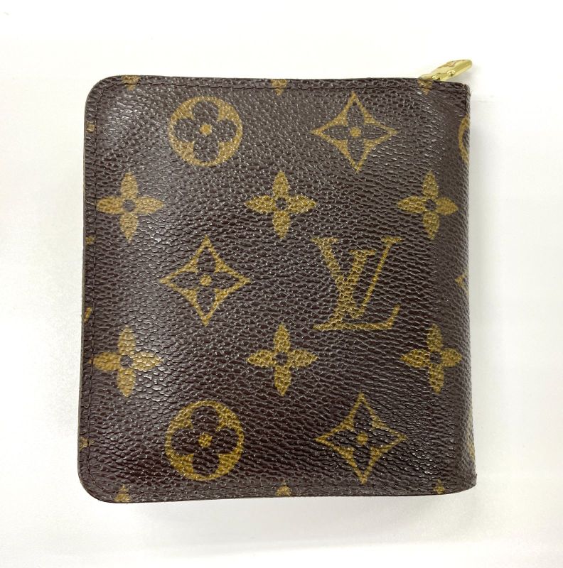 Louis Vuitton Monogram Compact Zipped Folding Wallet M61667 Brown Made In Spain
