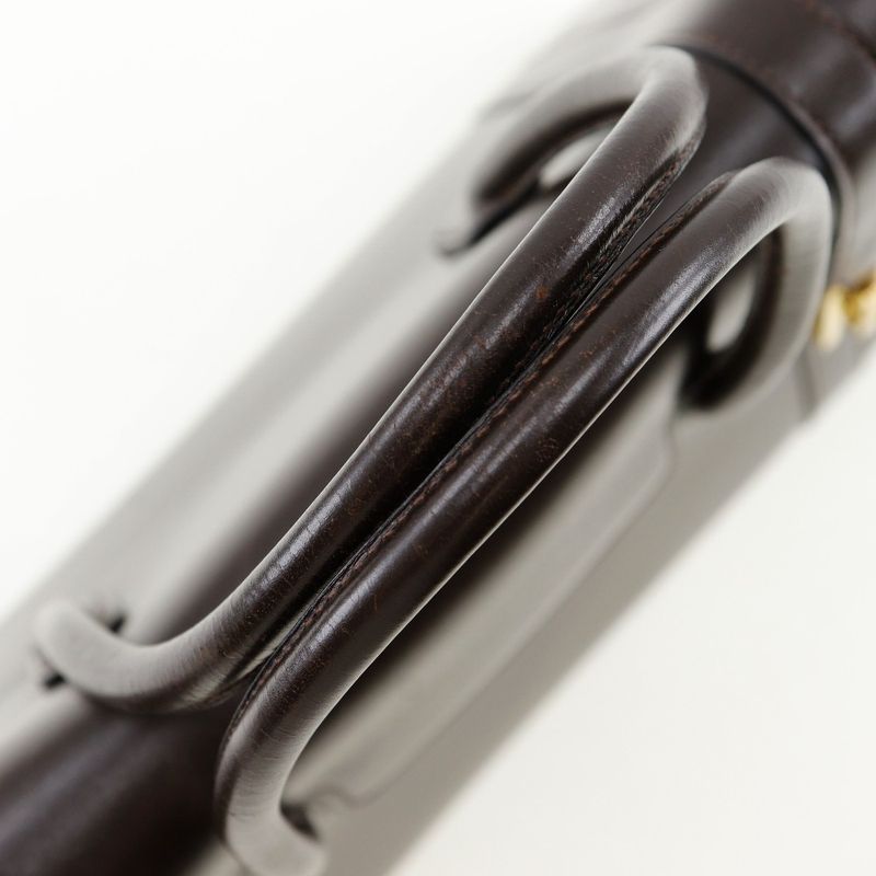 Hermes Drag 27 Box Calf Chocolat Brown/gold Hardware 00F Ladies Handbag