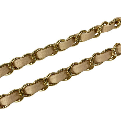 Chanel Shoulder Bag Double Flap Matelasse A01112 Beige Chain Shoulder/gold