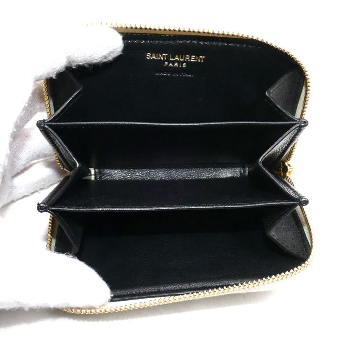Saint Laurent Paris Cassandra Matelasse Coin Case Ivory 753788 Ladies Preowned