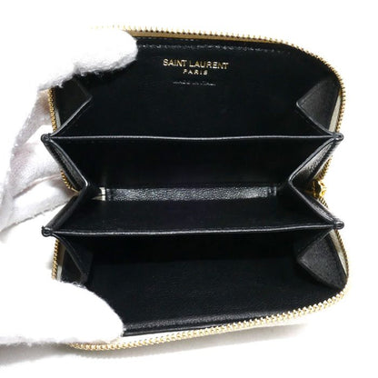 Saint Laurent Paris Cassandra Matelasse Coin Case Ivory 753788 Ladies Preowned