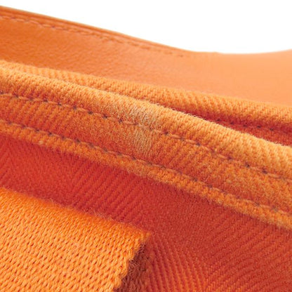 Hermes Handbag Valparaiso PM Twirl Chevron Leather Orange Silver Hardware G