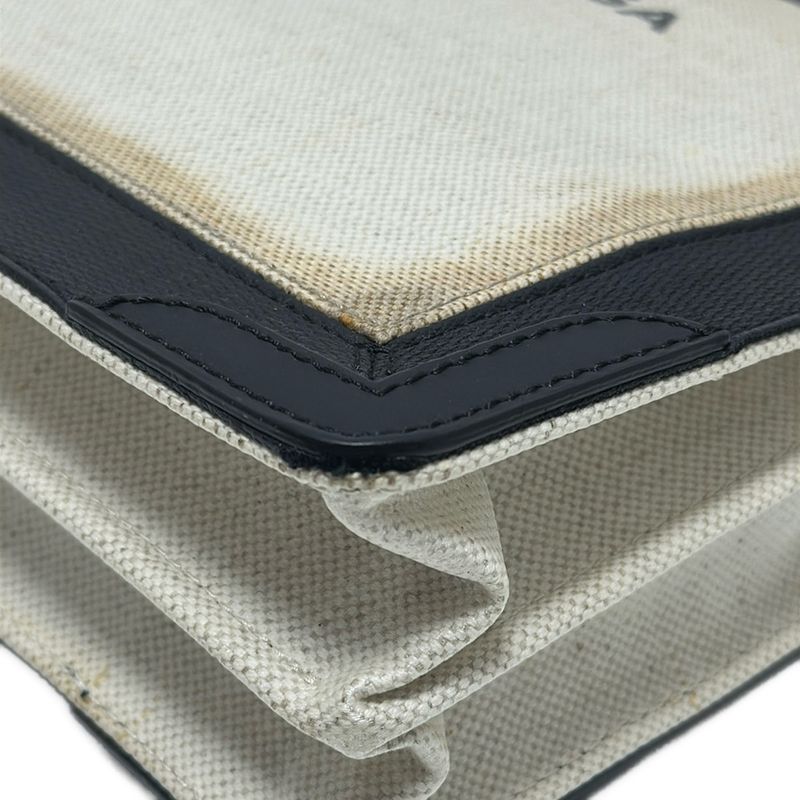 Balenciaga Shoulder Bag Navy Pochette 339937 Ivory And Black Leather