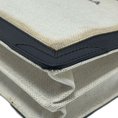 Balenciaga Shoulder Bag Navy Pochette 339937 Ivory And Black Leather