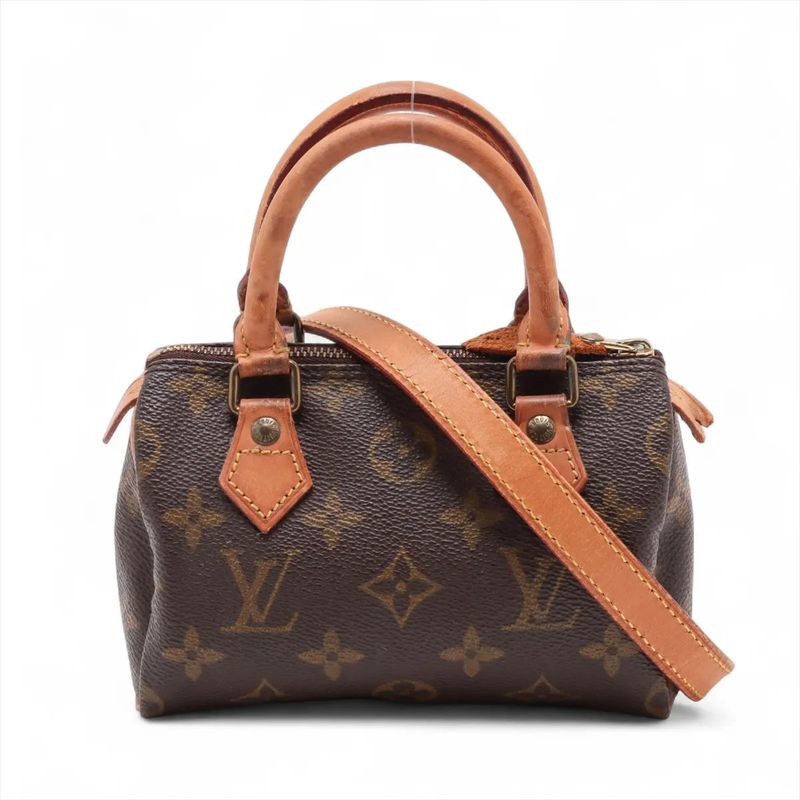 Louis Vuitton Monogram Mini Speedy M41534 Leather 2WAY Shoulder Bag Crossbody