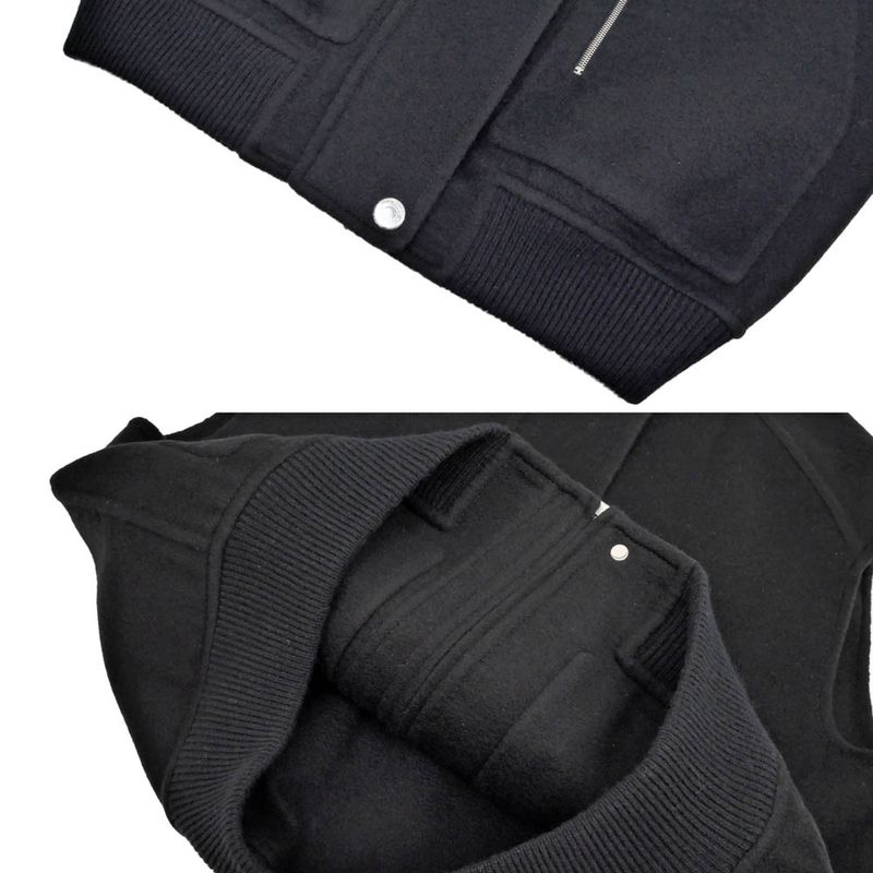 Hermes Gilet Bomba-style Vest Double Face Black 38 Size Cashmere