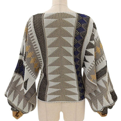 Louis Vuitton 2019item Drop Shoulder Ethnic Style Boat Neck Open Arm Low Gauge