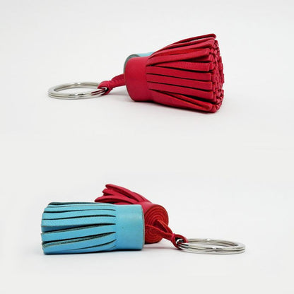 Hermes Carmen Duo Unodos Celeste Light Blue-type Red Key Holder Charm
