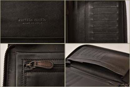 Bottega Veneta Long Wallet Travel Case Bottega Veneta Round Zipper Closure