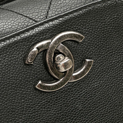 Chanel Coco Mark Handbag Chain Shoulder Bag Black Caviar Skin Women Chanel