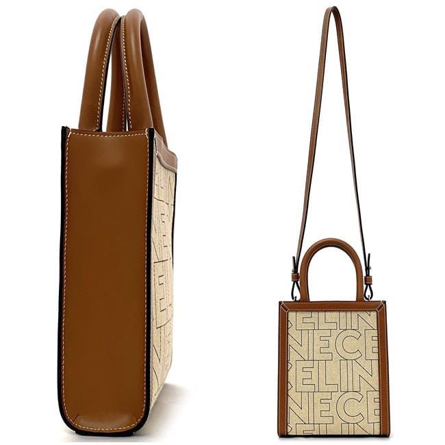 Celine 2way Bag Mini Vertical Cabas Beige Brown