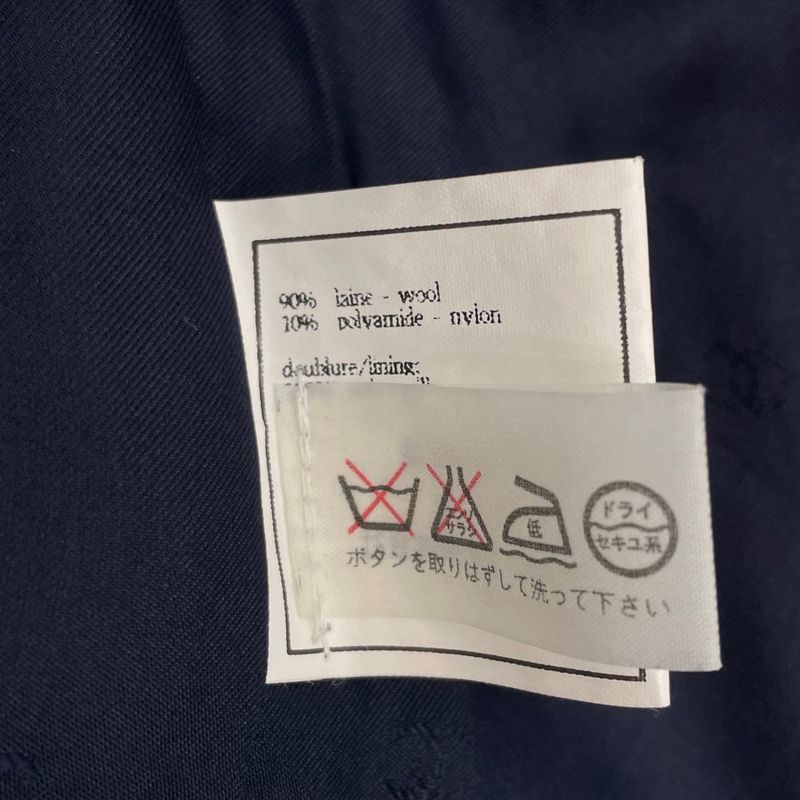 Chanel 96P Coco Button Setup Jacket Dress Wool Navy Size 40