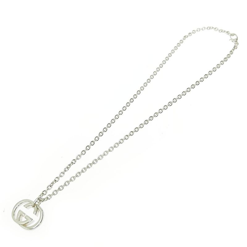 Gucci Silver Interlocking G Necklace 25.9g 925 Engraved 434377 Necklace