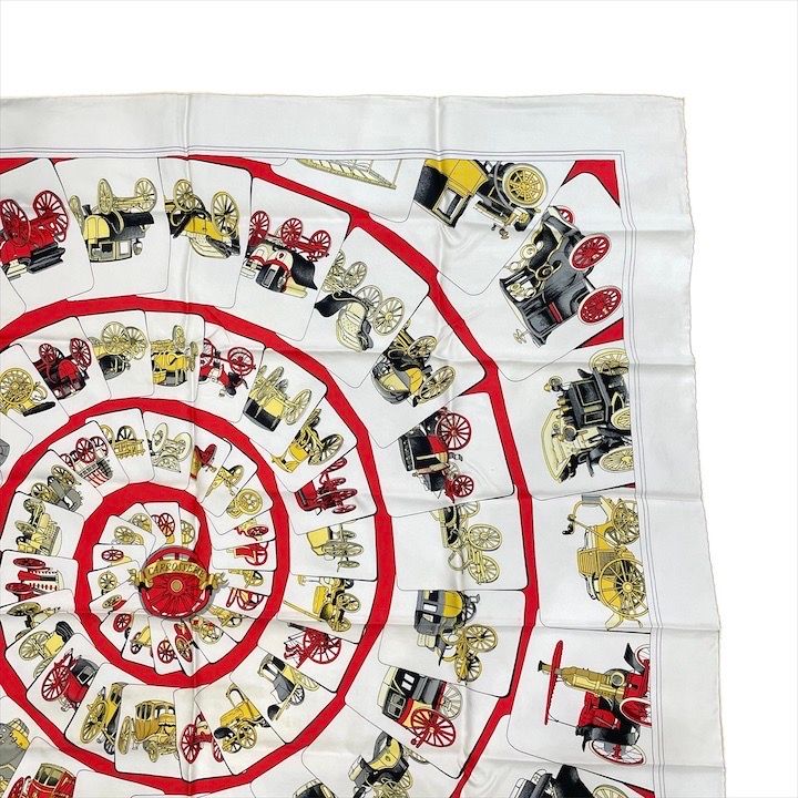 Hermes Carre 90 Large Scarf Shawl Silk Soie White