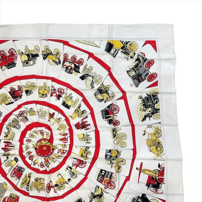 Hermes Carre 90 Large Scarf Shawl Silk Soie White