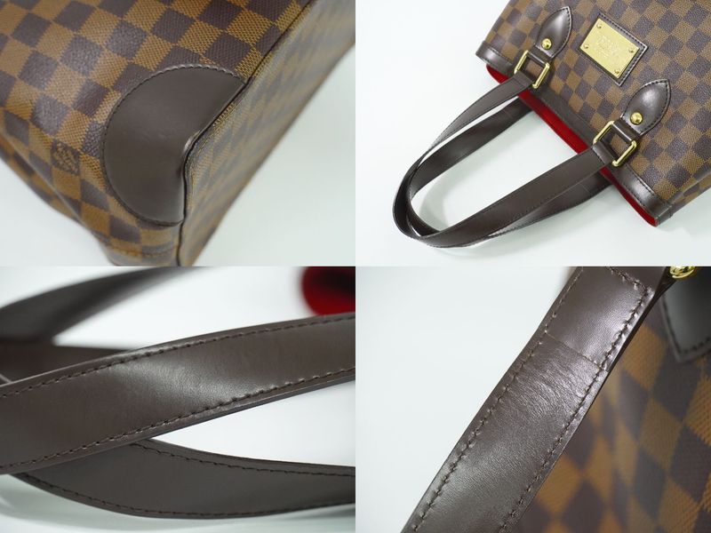 Authentic Louis Vuitton LV Hampstead PM Damier Ebène Tote Handbag Brown N51205