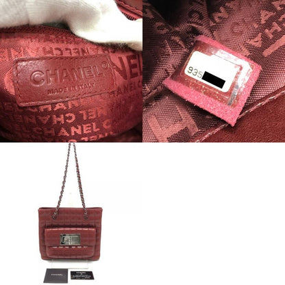 Chanel Tote Bag Chocolate Bar 255 Lambskin Red
