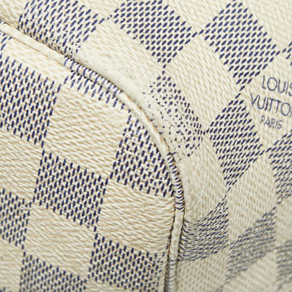 Louis Vuitton Damier Azure Neverfull MM Tote Bag One Shoulder Bag N51107 White