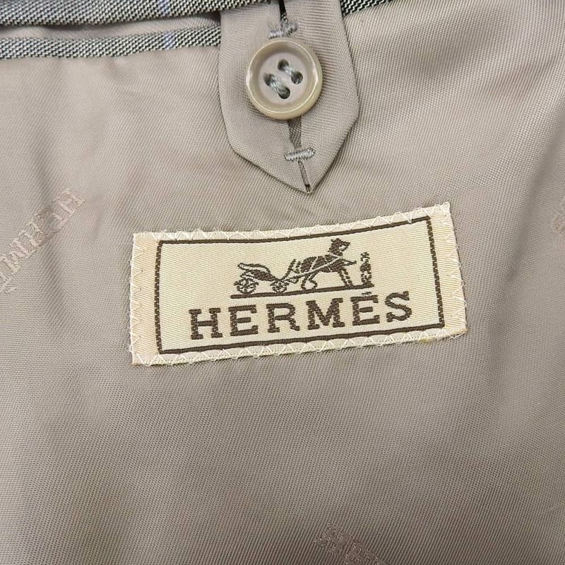 Hermes Current Tag Silk Wool Super120s Dress Tailored Suit 2 Piece Jacket