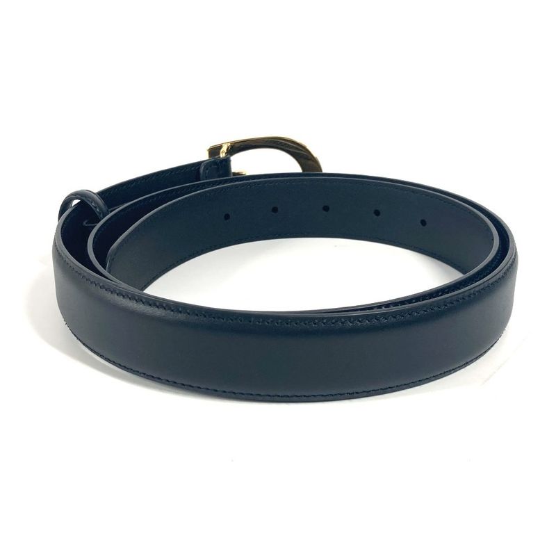 Gucci Belt G Logo Buckle 655566 Leather Black