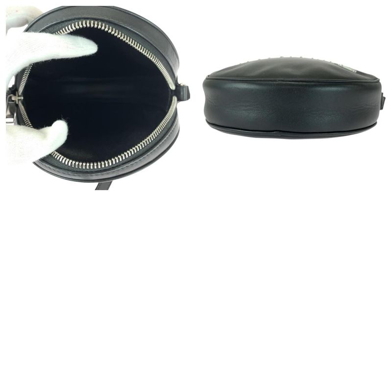 Celine Dancing Kid Logo Studded Black White Silver Hardware Leather 195883ddj38s