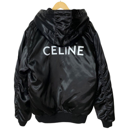 Celine Bomber Jacket Satin Nylon 048s 2w749 38no Black Men's Clothing