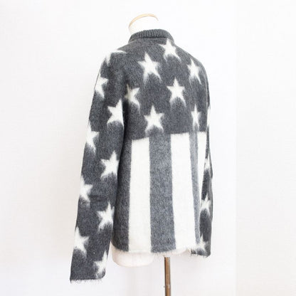 Louis Vuitton American Flag Mohair Knit Sweater - Gray X White Rm192