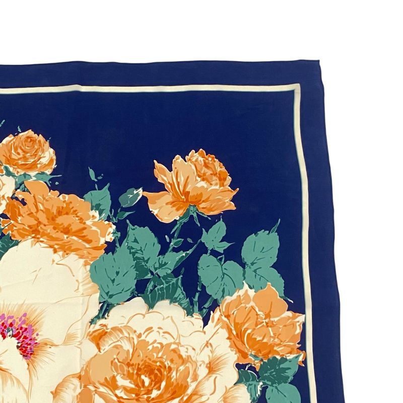 Christian DIOR Scarf Silk Floral Pattern Logo Multicolor