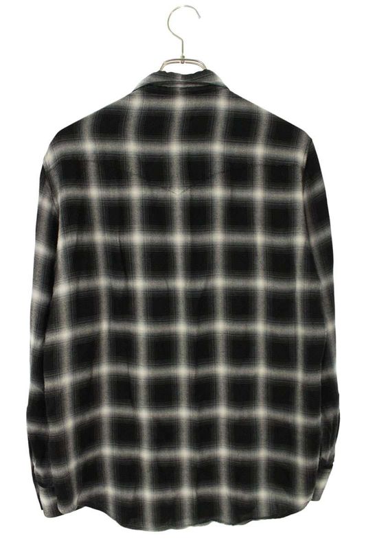 Celine 19SS 2c027054 Rayon Ombre Check Western Long Sleeve Shirt Men 39