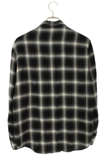 Celine 19SS 2c027054 Rayon Ombre Check Western Long Sleeve Shirt Men 39