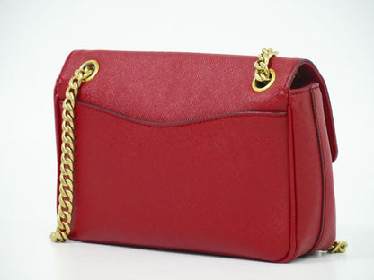 Authentic Prada Chain Shoulder Bag Pochette Leather Red 1bd193 Bag Pre-owned