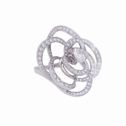 Chanel Camellia Oval Diamond 08ct / 140 Diamonds 181ct Diamond #51 18K White